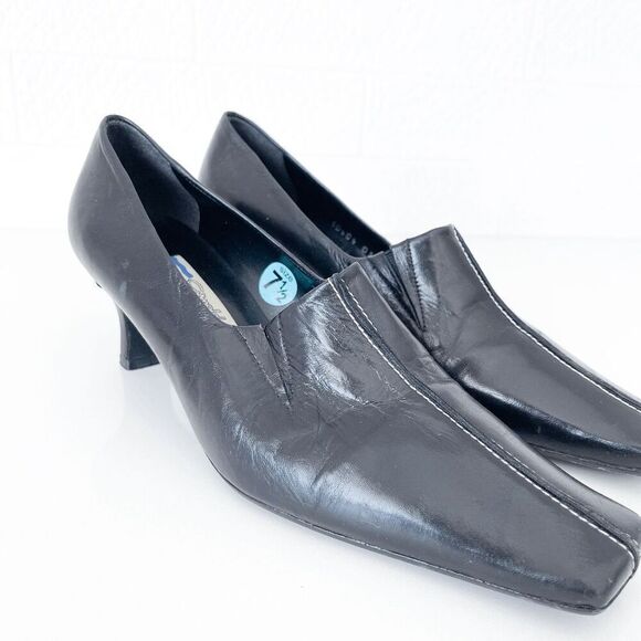 Arnold Churgin Womens Low Heel Square Toe Classic Pumps Heels Black Size 37.5 - Picture 3 of 7
